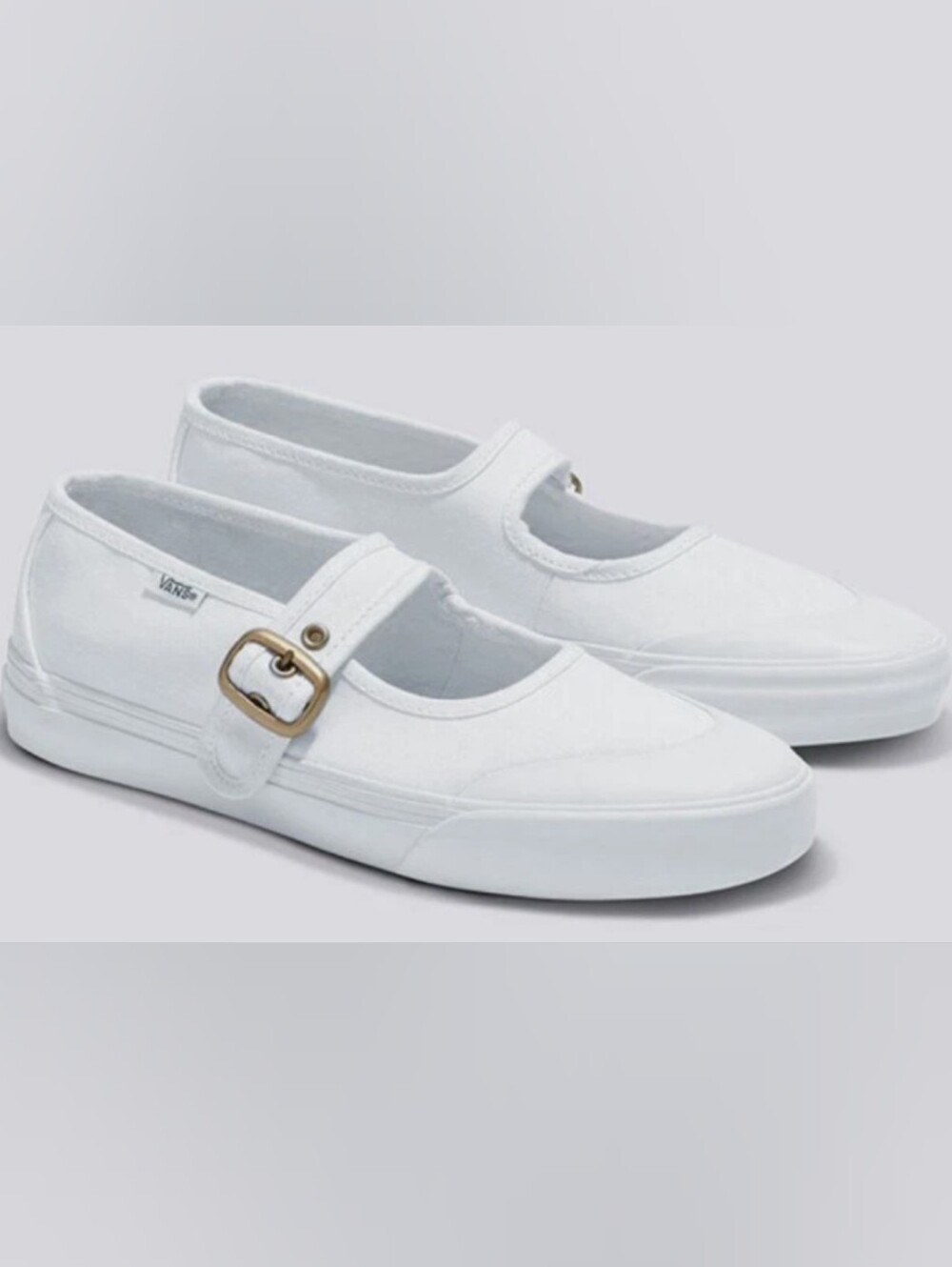 Vans Mary Jane 'True White' Canvas Flats Size 9.5 Like New
